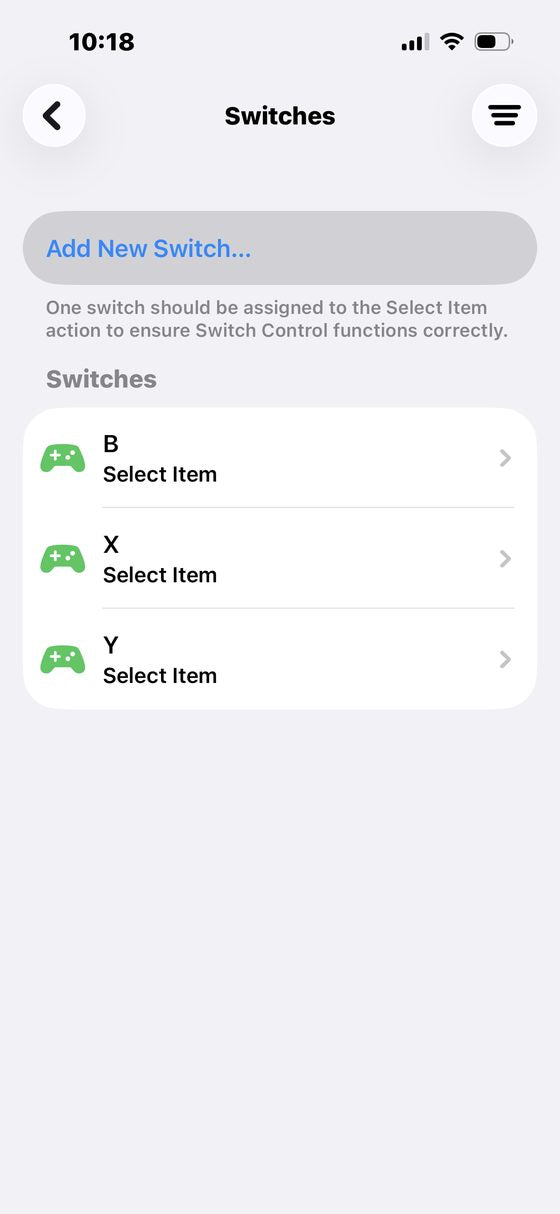 Switches list with Add New Switch
